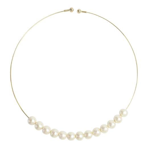 Cotton pearl collar necklace by Anq 